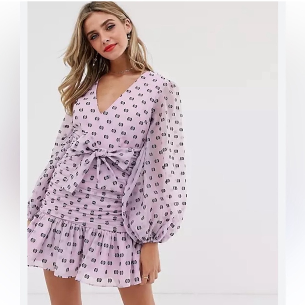 Purple polka dot dress